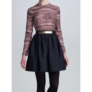 NWT AIKO Black Quilted Skater Skirt Small Dark Academia WhimsiGoth Luxury Fall